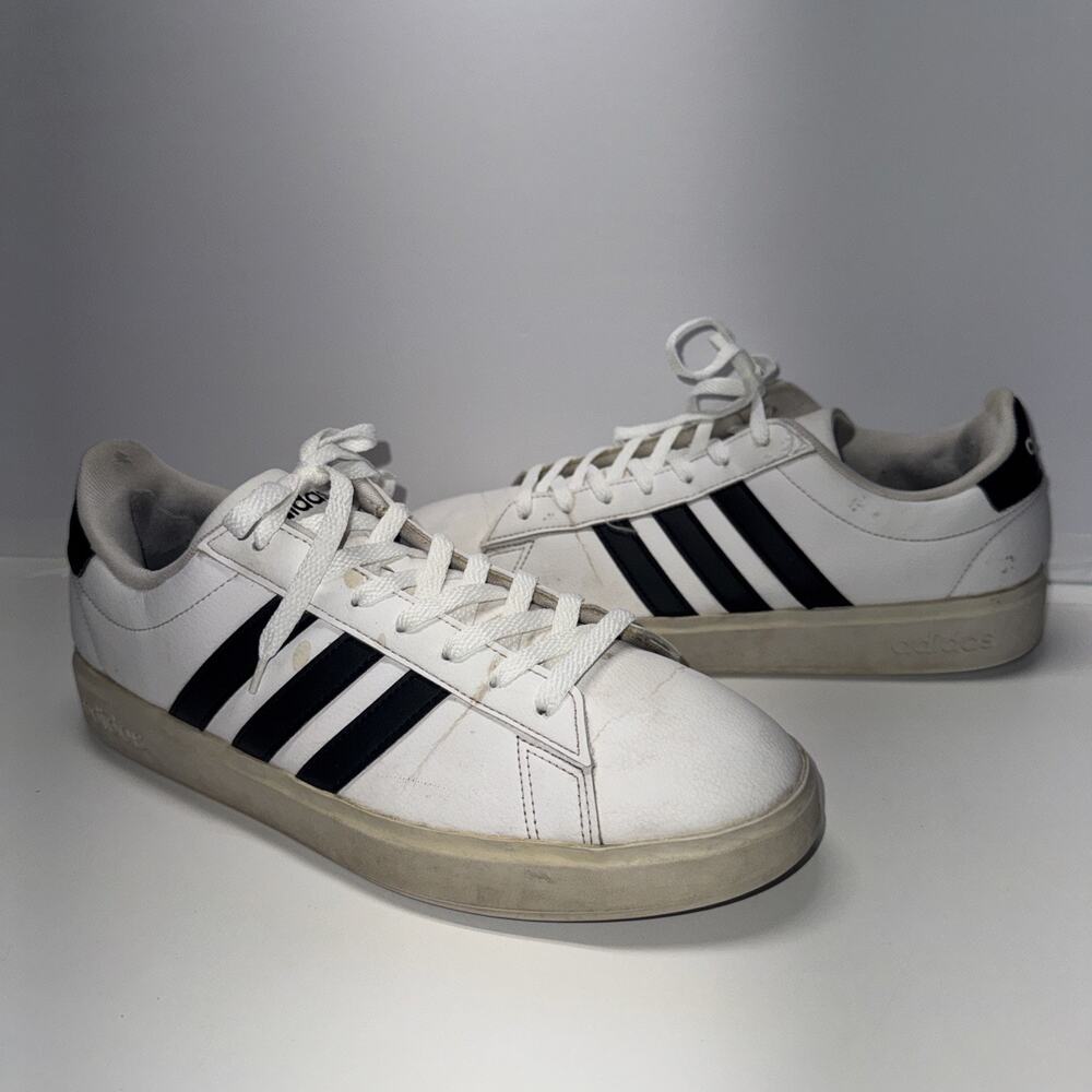 Adidas Grand Court Cloudfoam Sneakers Shoes Mens size 10 HWI 28Y001 White/Black